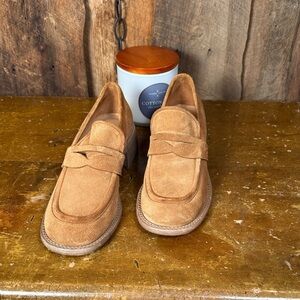 Freelance Paris  Tan Suede Loafers